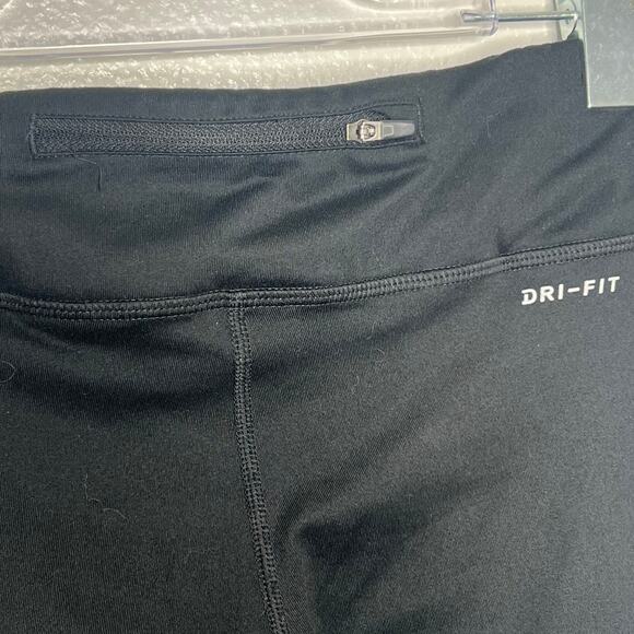 NIKE Power Epic Reflect Tight Pants Geometric Textured Leg Black Silver Size L - Picture 9 of 12